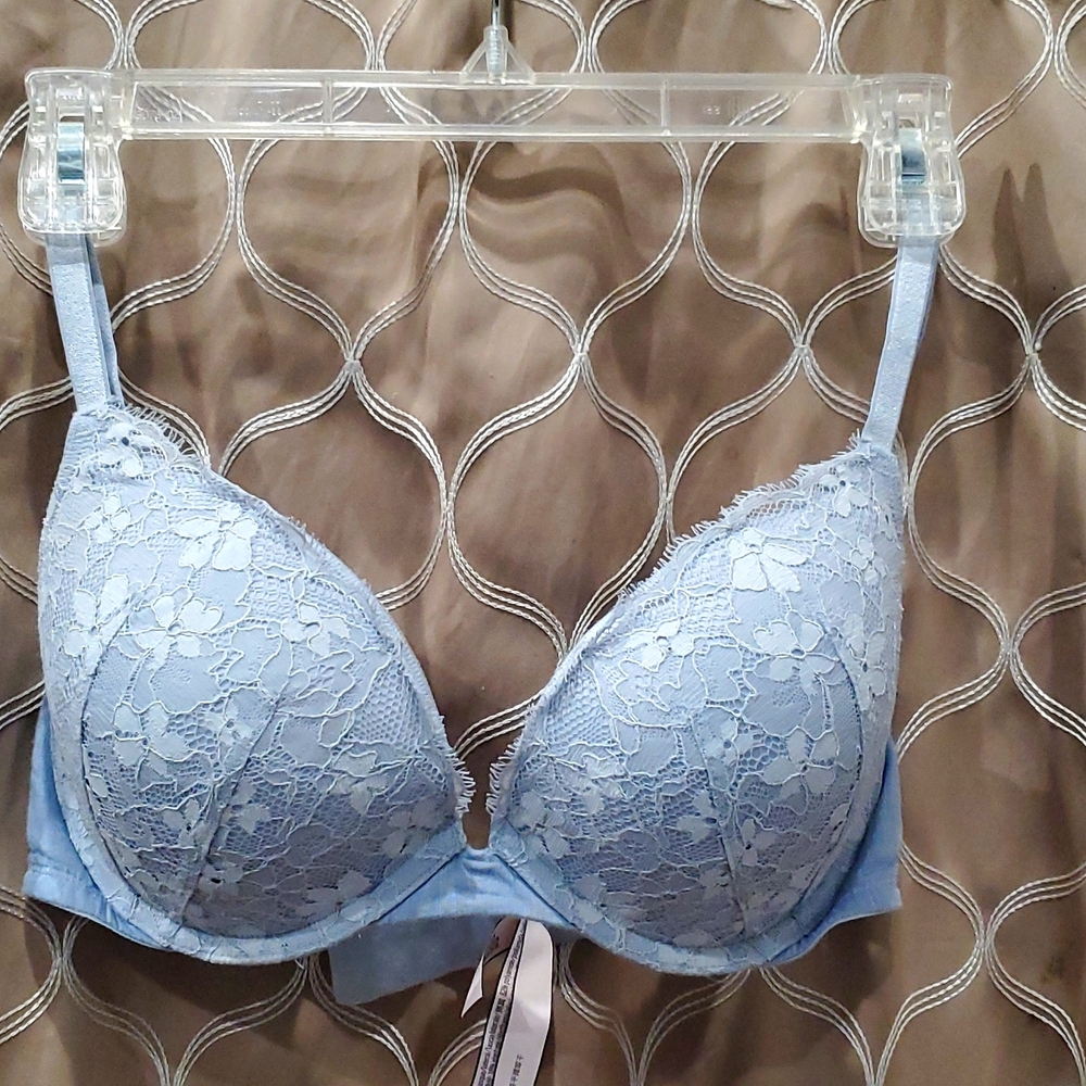 Victoria Secret Blue Push Up Bra Size 34D